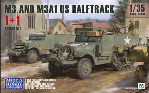 Andy&amp;#39;s Hobby Headquarters AHHQ35001 1/35 M3 &amp;amp; M3A1 U.S. WWII HALFTRACKS 1/35