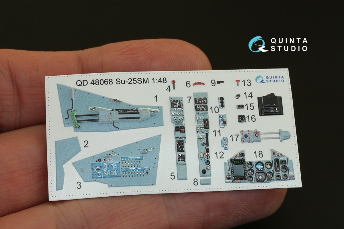 Quinta Studio QD48068 Su-25SM 3D-Printed &amp;amp; coloured Interior on decal paper (for KP kit) 1/48 – immagine 3