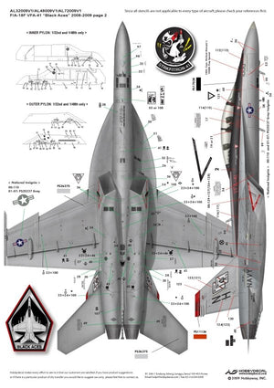 HobbyDecal AL72009V1 F/A-18F Black Aces 2008-2009 1/72 – zdjęcie 2