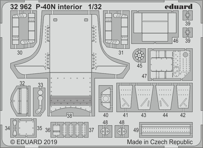 Eduard 32962 P-40N interior 1/32 TRUMPETER – image 2