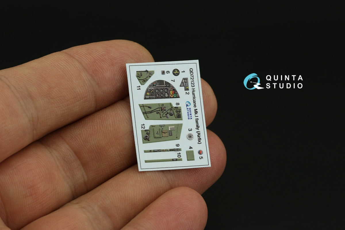 Quinta Studio QD72123 Hurricane Mk.I family 3D-Printed coloured Interior on decal paper (Airfix) 1/72 – immagine 3