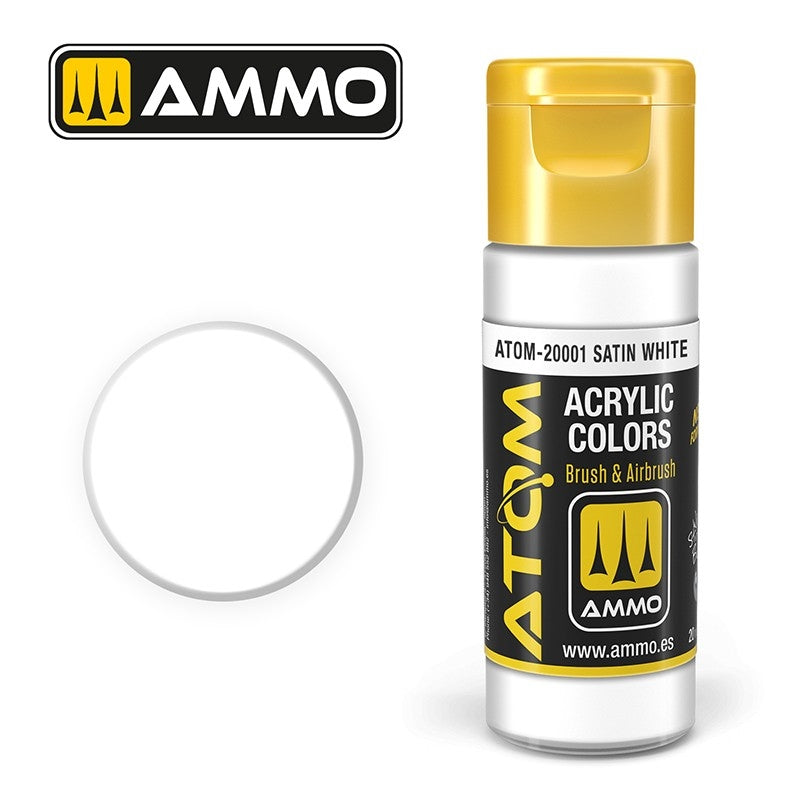 AMMO de Mig Jimenez 20001 ATOM COLOR Blanc Satiné 20ml