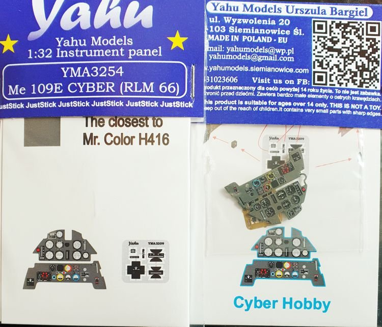 Yahu YMA3254 Me 109E CYBER pour CYBER Hobby 1/32 