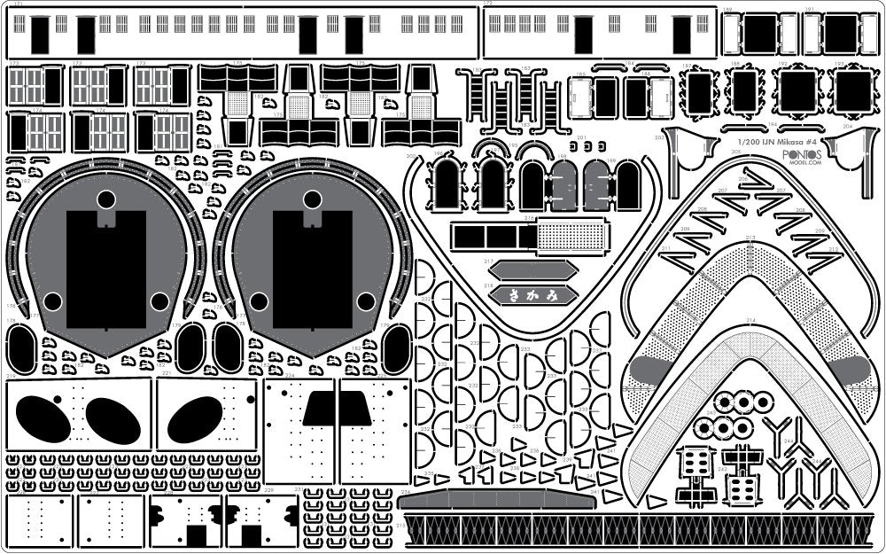 Pontos 23008F1 IJN MIKASA 1905 Detail Up Set 1/200 – immagine 26