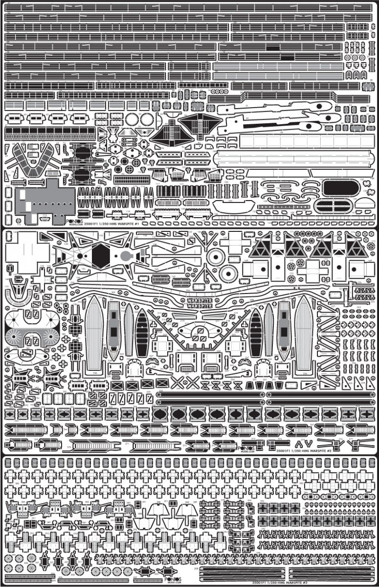 Pontos 35001F1 HMS Warspite 1943 Detail Up Set 1/350 – immagine 5