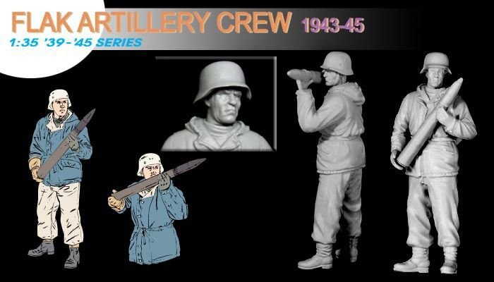 Dragon 6275 Flak Artillery Crew(Winter1943-45) 1/35 – immagine 6