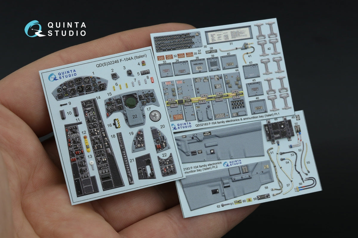 Quinta Studio QD32246 F-104A 3D-Printed &amp;amp; coloured Interior on decal paper (Italeri) 1/32 – Bild 2