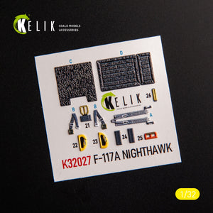 KELIK K32028 F-117A - Type 2 interior 3D decals for Trumpeter kit 1/32 – immagine 3