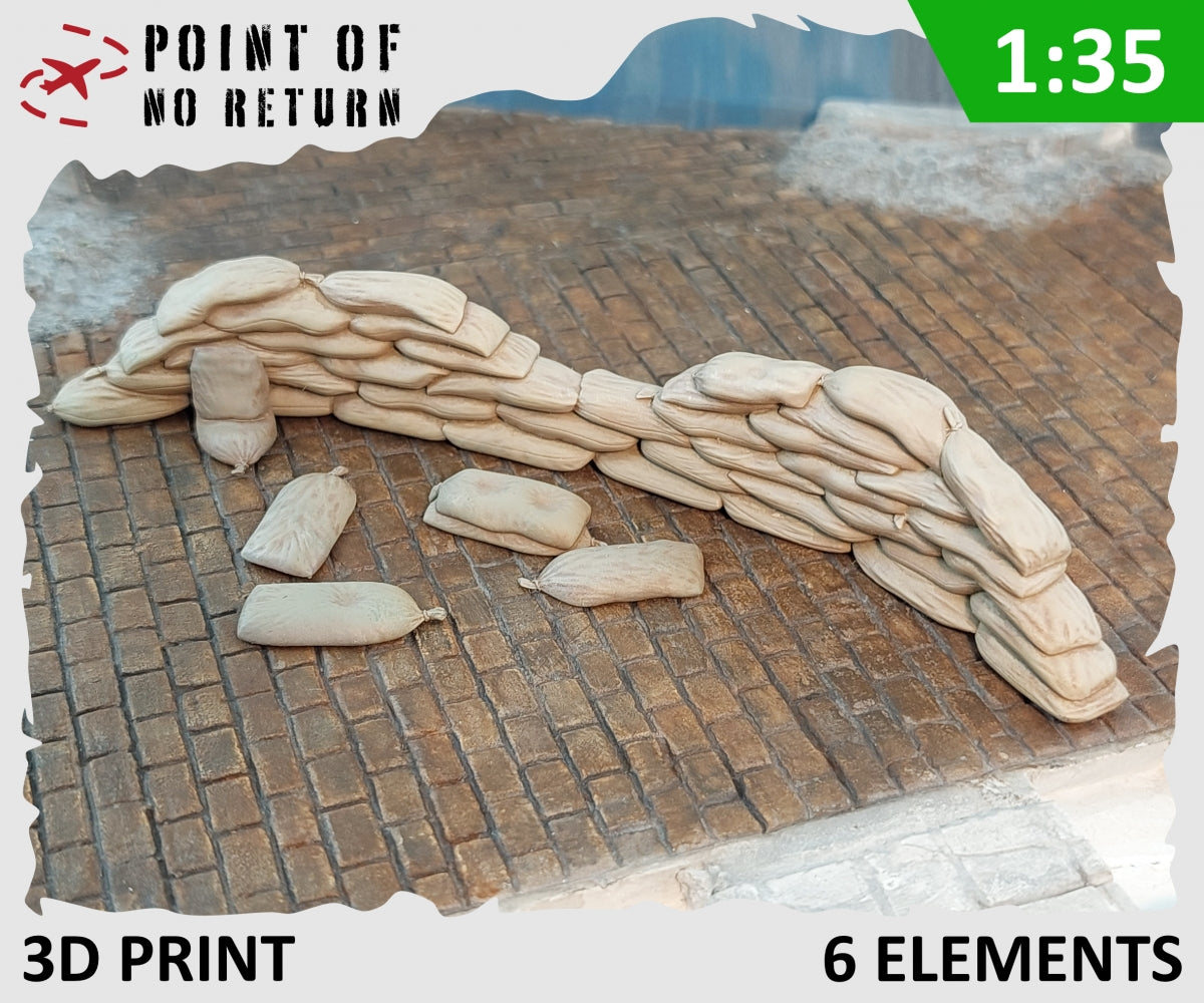 Point of no Return 3524052 Worki z piaskiem (stanowisko KM typ 1) / Sandbags (MG Firing post - type 1) 1/35 – immagine 2