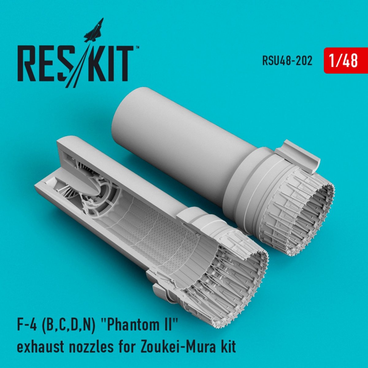 RESKIT RSU48-0202 F-4 (B,C,D,N) "PHANTOM II" EXHAUST NOZZLES FOR ZOUKEI-MURA KIT 1/48