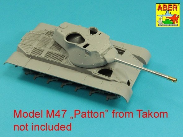 Aber 35L-284 Canon de 90 mm M-36 avec frein cylindrique pour char américain M47 Patton sans couvre-mantelure Takom/Italeri 1/35 – image 7