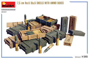 MiniArt 35457 7,5 cm Kw.K Stu.G SHELLS WITH AMMO BOXES 1/35 – immagine 2