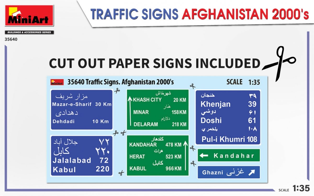 MiniArt 35640 SIGNAUX DE SIGNALISATION AFGHANISTAN ANNÉES 2000 1/35 – image 3
