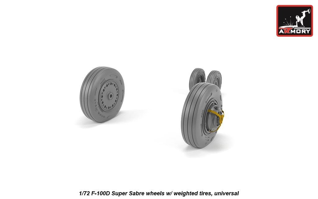 Armory Models AW72319 F-100D Super Sabre wheels w/ weighted tyres 1/72 – Bild 4