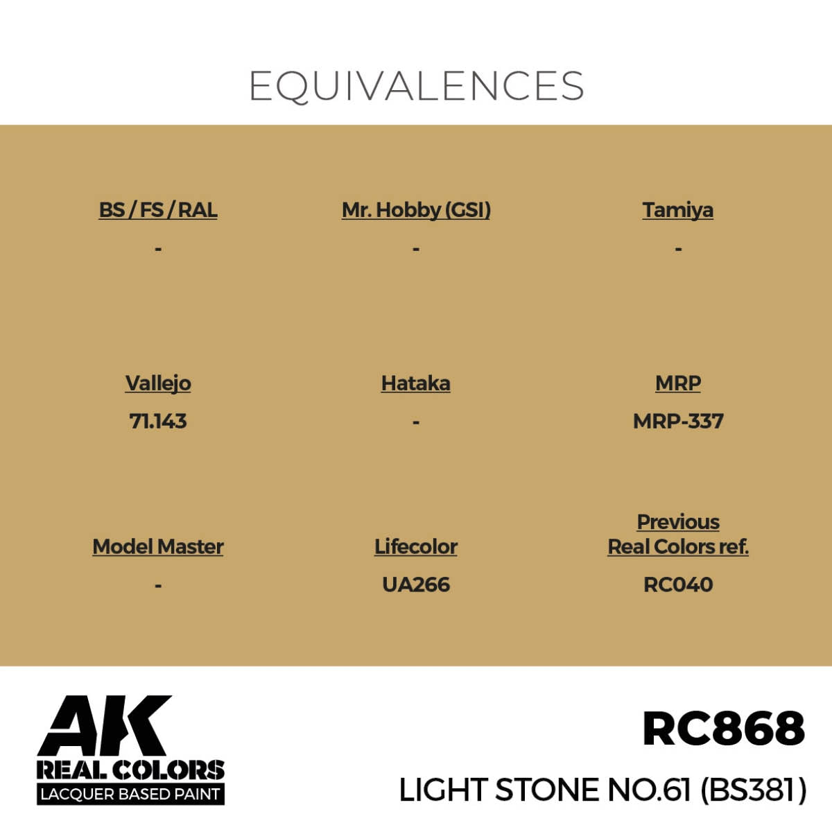 AK Interactive RC868 Light Stone No.61 (BS381) 17 ml – immagine 3