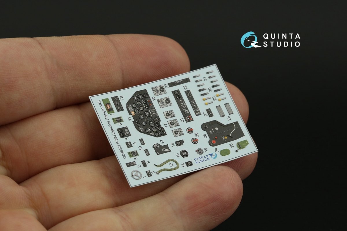 Quinta Studio QD48327 P-38J 3D-Printed &amp;amp; coloured Interior on decal paper (Tamiya) 1/48 – immagine 5