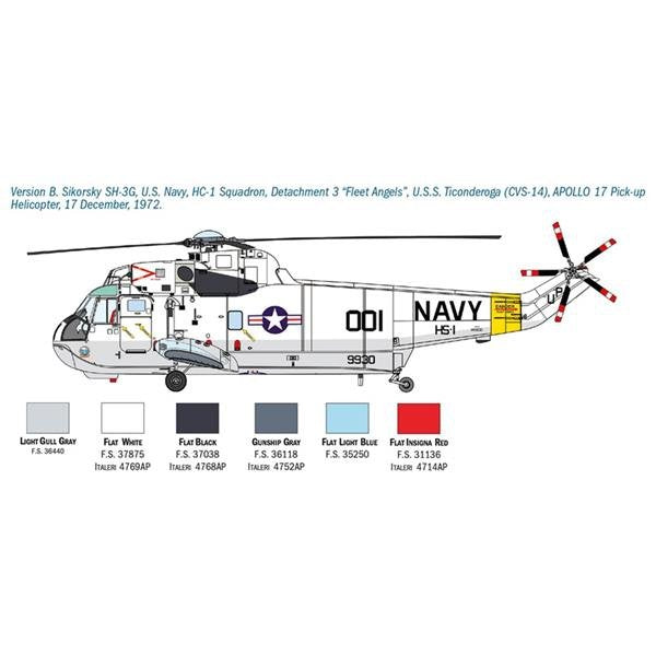 Italeri 1433 SH-3D Sea King Moon Landing 50th Anniv. 1/72 – immagine 2