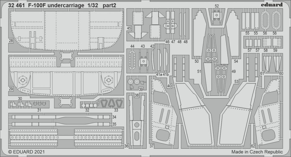Eduard 32461 F-100F F-100F undercarriage for Trumpeter 1/32 – immagine 2