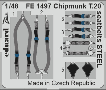 Eduard FE1497 Chipmunk T.20 Seatbelts STEEL AIRFIX 1/48