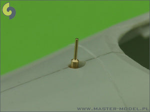 Master AM-32-041 He-162 Salamander - armament and detail set (MG 151 barrel tips, nose gear indicator and Pitot Tube) 1/32 – immagine 3