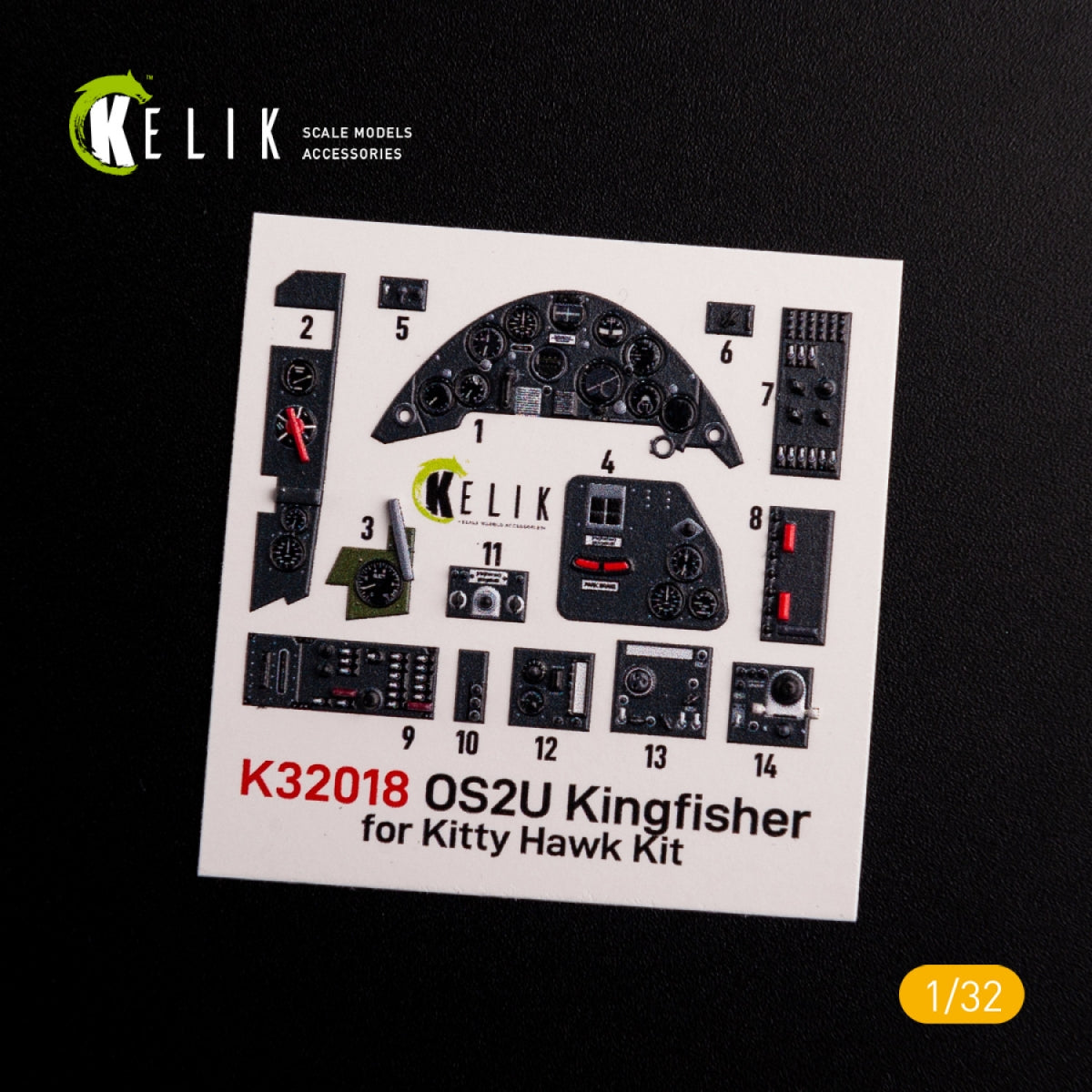 KELIK K32018 OS2U Kingfisher - Interior 3D Decal for Kitty Hawk/Zimi models kit 1/32 – zdjęcie 3