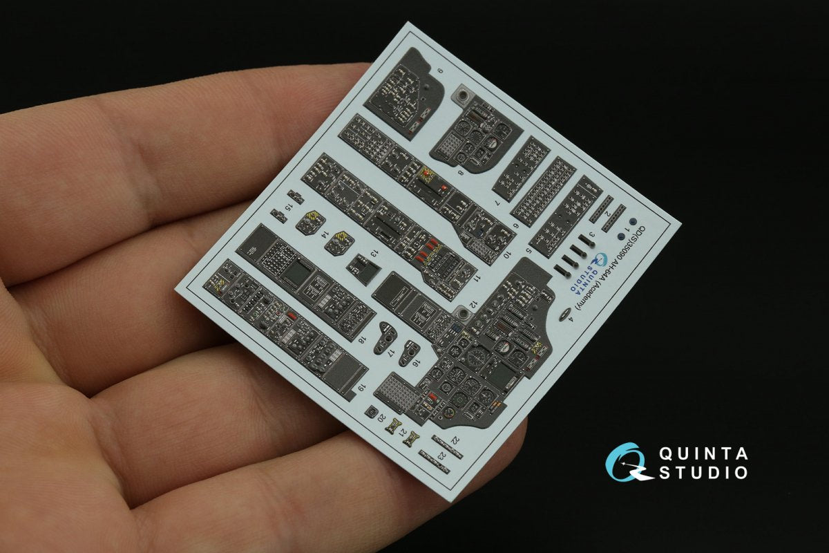 Quinta Studio QDS-35090 AH-64A 3D-Printed &amp;amp; coloured Interior on decal paper (Academy) (Small version) 1/35 – zdjęcie 8