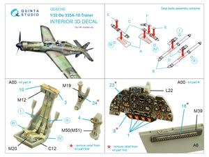 Quinta Studio QD32160 Do 335A-10 3D-Printed &amp;amp; coloured Interior on decal paper (HK models) 1/32 – zdjęcie 2