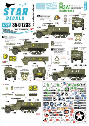 Star Decals 35-C1233 US M3A1 Halftracks 1/35