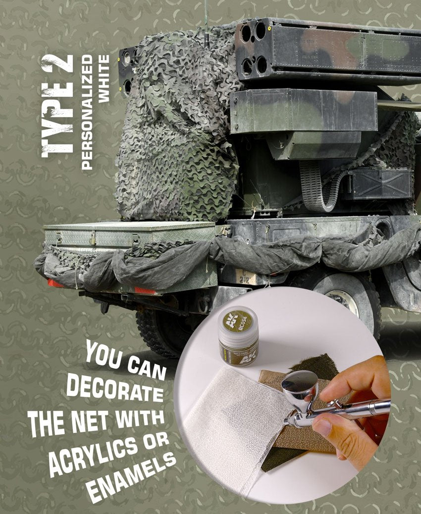 AK Interactive AK8063 CAMOUFLAGE NET PERSONALIZED WHITE TYPE 2 – Bild 2