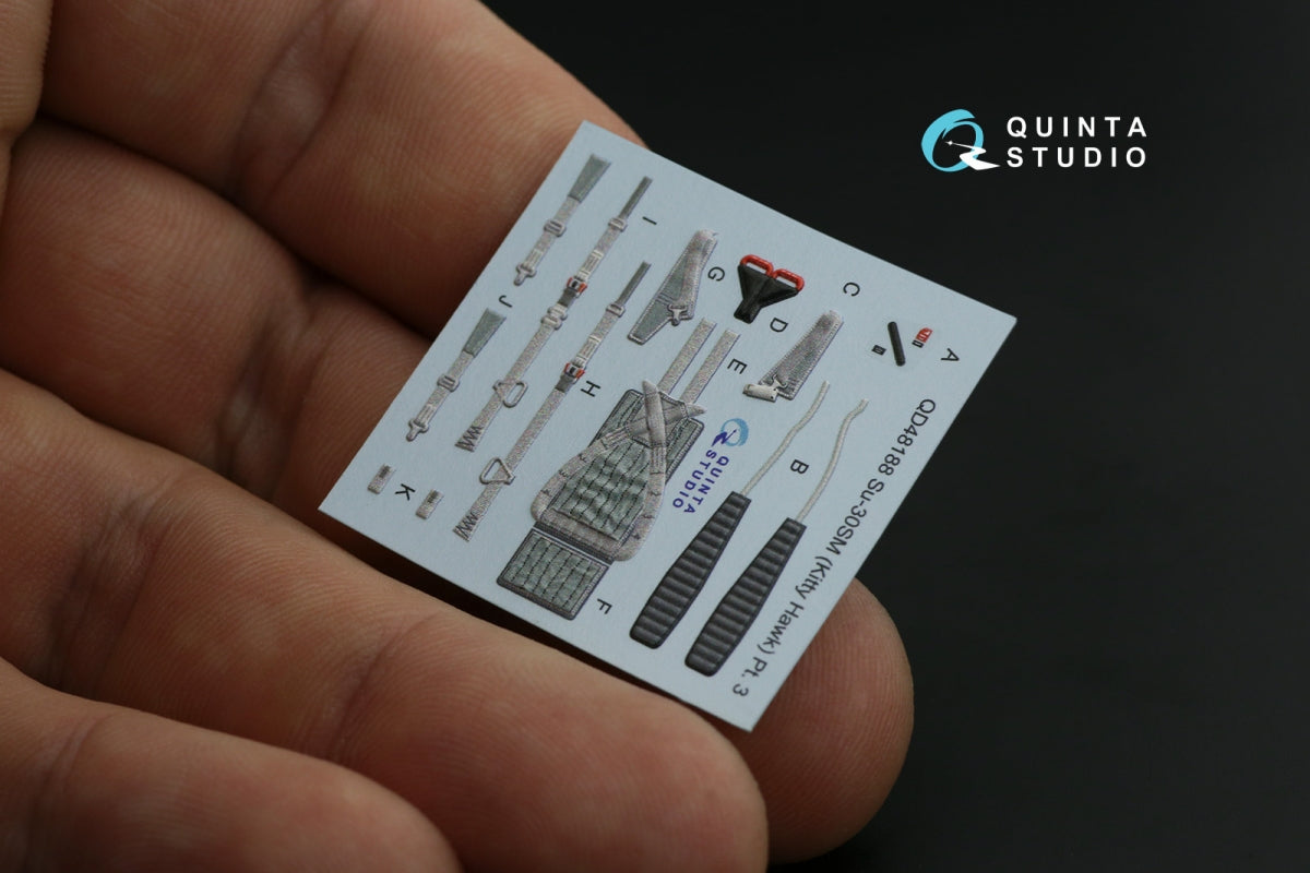 Quinta Studio QD48233 Su-27SM 3D-Printed &amp;amp; coloured Interior on decal paper (KittyHawk) 1/48 – Bild 7