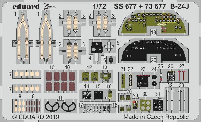 Eduard 73677 B-24J interior HASEGAWA 1/72 – immagine 2