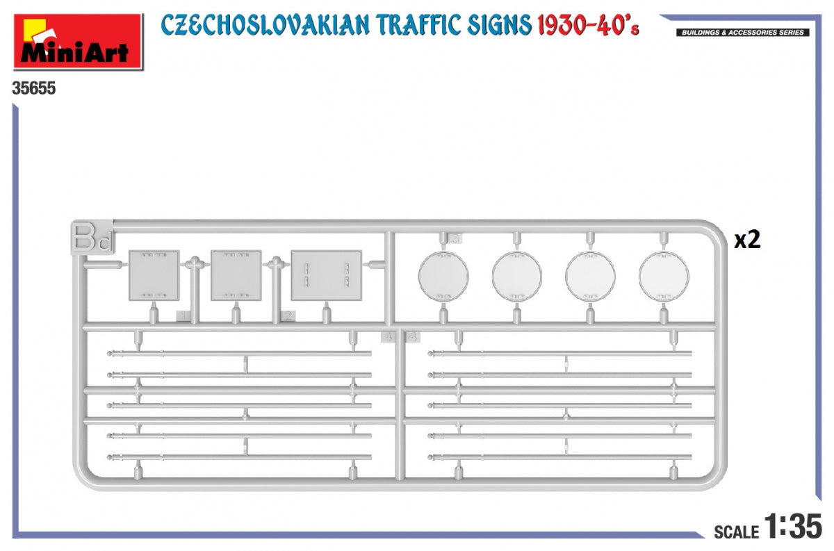 Miniart 35655 CZECHOSLOVAKIAN TRAFFIC SIGNS 1930-40&amp;#39;s 1/35 – image 4