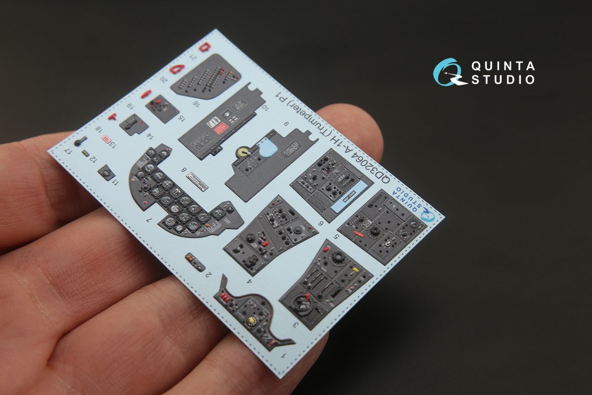 Quinta Studio QD32064 A-1H Skyraider 3D-Printed &amp;amp; coloured Interior on decal paper (for Trumpeter kit) 1/32 – immagine 3