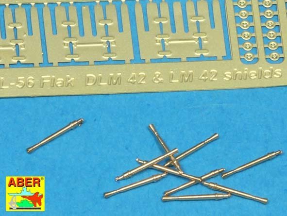 Aber 350L-56 Canons de navire à l&amp;#39;échelle 1/350 Ensemble de 10 canons de 3,7 cm pour Flak 42 allemand avec boucliers (1/350)  – image 3