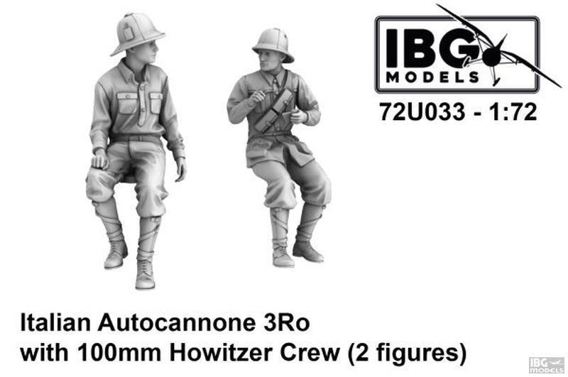 IBG 72U033 Autocanon italien 3Ro avec équipage d'obusier de 100 mm (kit imprimé en 3D - 2 figurines) 1/72