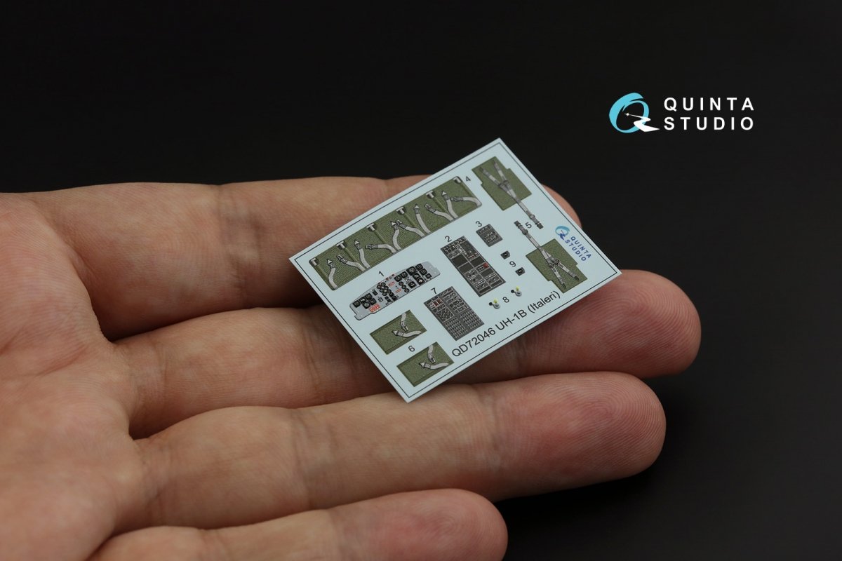Quinta Studio QD72046 Uh-1B 3D-Printed &amp;amp; coloured Interior on decal paper (Italeri) 1/72 – immagine 2