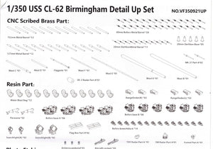 Very Fire VF350921DX U.S. Navy Light Cruiser USS Birmingham CL-62 DX ( Deluxe edition ) 1/350 – immagine 2