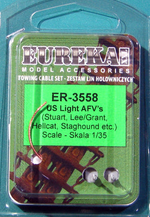 Eureka XXL ER-3558 Towing cables for US Light AFV&amp;#39;s (Stuart, Lee/Grant, Hellcat, ect) 1/35