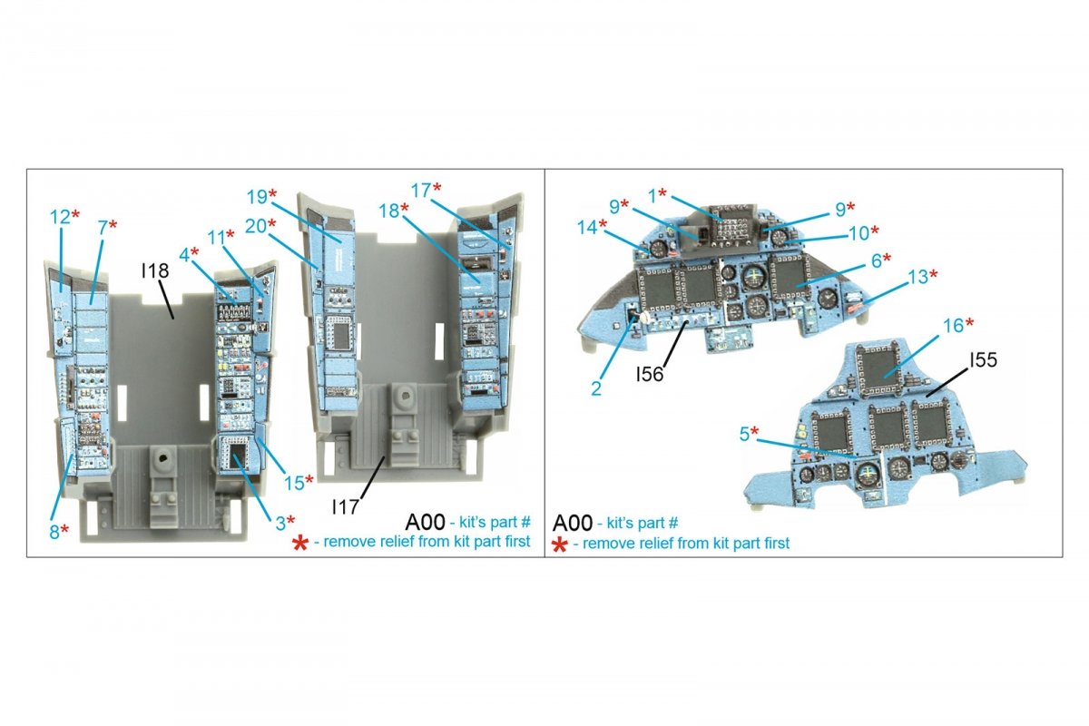 Quinta Studio QDS-48320 Su-30SM 3D-Printed &amp;amp; coloured Interior on decal paper (GWH) (Small version) 1/48 – immagine 2