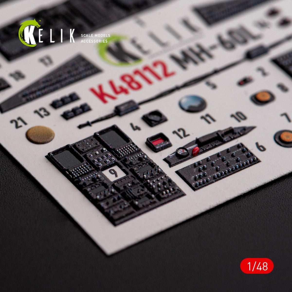 KELIK K48112 MH-60L Black Hawk - interior 3D decals for ICM kit 1/48 – Bild 8