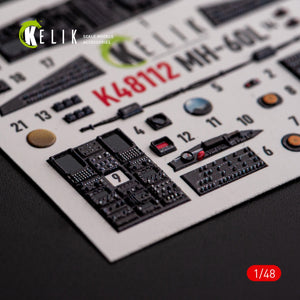 KELIK K48112 MH-60L Black Hawk - interior 3D decals for ICM kit 1/48 – Bild 8