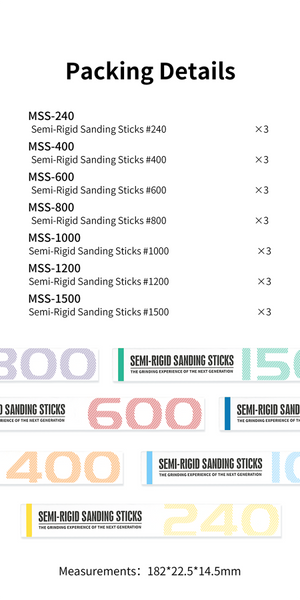 DSPIAE MSS-400 Semi-Rigid Sanding Sticks #400 x 3 PCS / pilnik elastyczny - ścierny – immagine 6
