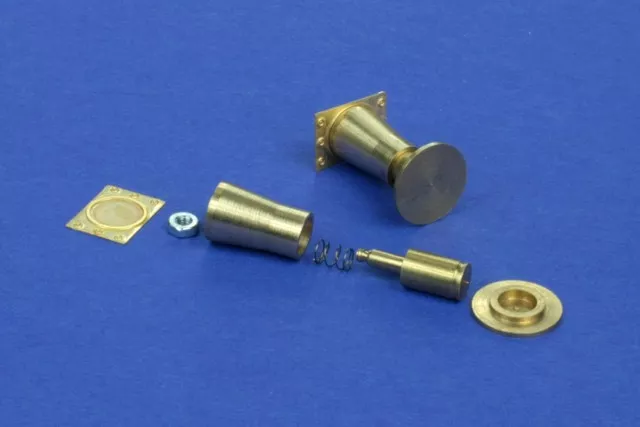 RB Model 35A09 Railroad flat buffer turned and photo etch brass kit set contains two buffers 1/35 – imagen 2