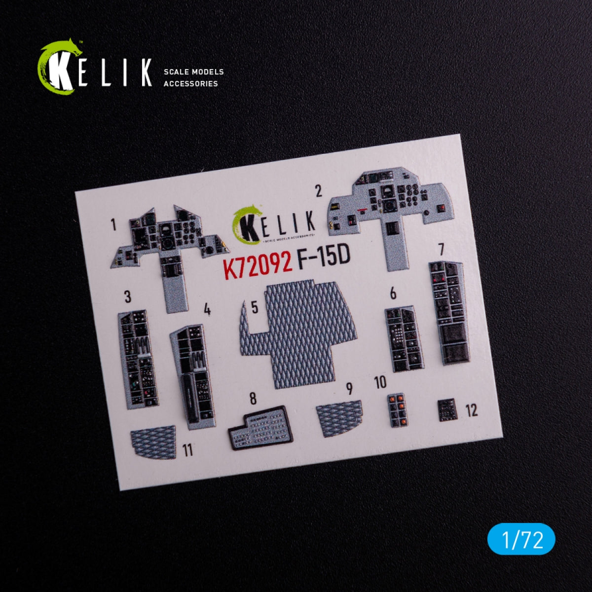 KELIK K72092 F-15D - interior 3D decals for FineMolds kit 1/72 – immagine 3