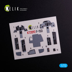 KELIK K72092 F-15D - interior 3D decals for FineMolds kit 1/72 – immagine 3