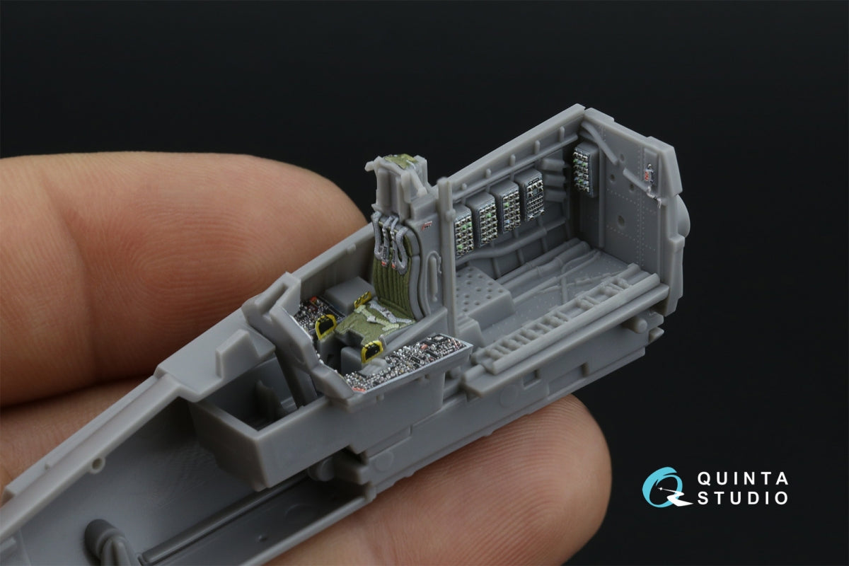 Intérieur imprimé en 3D et coloré sur papier décalcomanie Quinta Studio QD72186 F-15C Early/J Early (Fine Molds) à l&amp;#39;échelle 1/72 – image 9