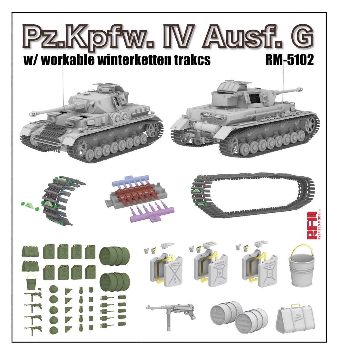 Rye Field Model 5102 Pz.Kpfw.IV Ausf.G w/Winterketten 1/35 – immagine 2