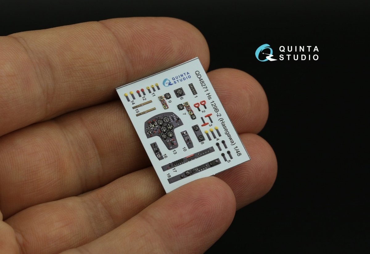 Quinta Studio QD48271 Hs 129B-2 3D-Printed &amp;amp; coloured Interior on decal paper (Hasegawa) 1/48 – immagine 8
