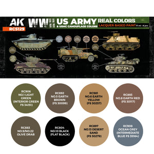AK Interactive RCS129 WWII US Army &amp;amp; USMC Camouflage Colors 8x17ml – immagine 2