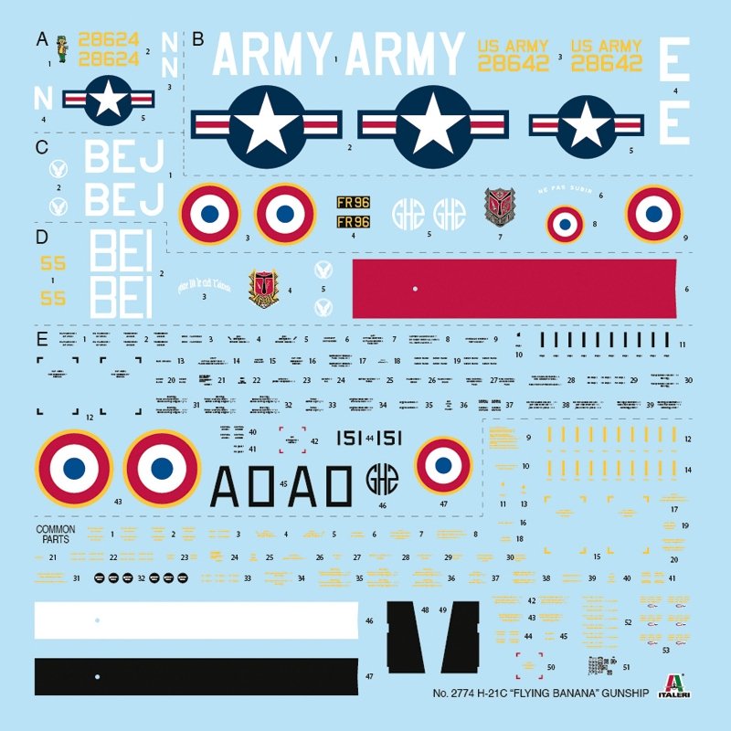 Italeri 2774 H-21C &amp;quot;Flying Banana&amp;quot; Gunship 1/48 – immagine 4